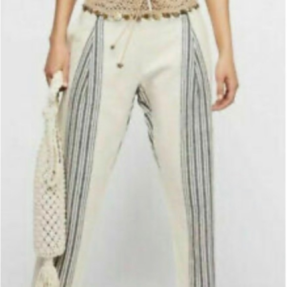 NWTS FREE PEOPLE EMBELLISHED HARLEM PANTS (M) - Picture 1 of 10